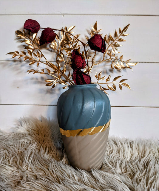 Vase Gris bleu et beige